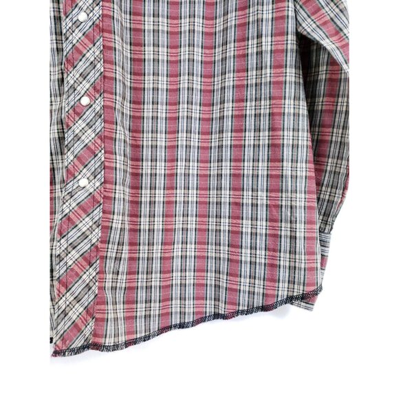 Wrangler Western Pearl Snap Shirt Men's Size Large Red - Picture 4 of 8